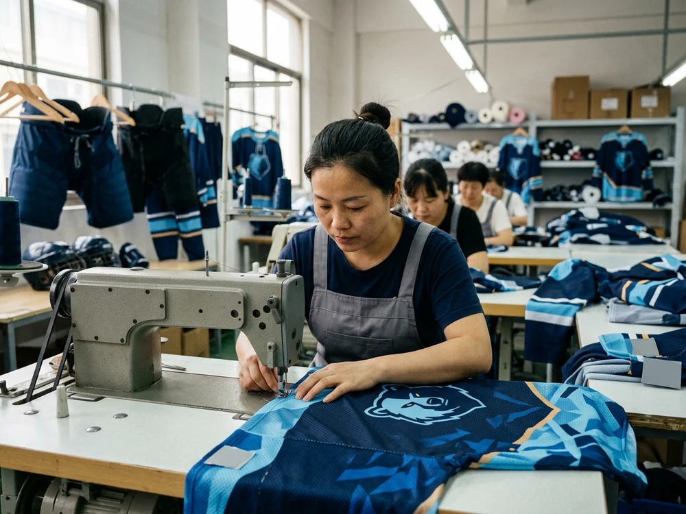 Printed builds carry the complete artwork into the fabric on the digital sublimation line before any panel is cut