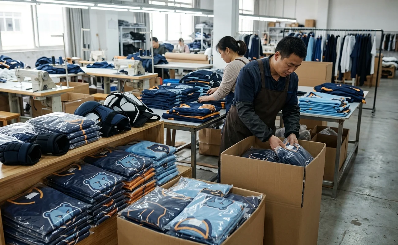 Finished runs packed by cut, size, and number — the floor your order ships from