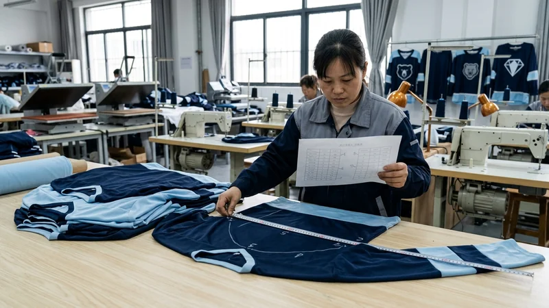Hockey jersey size chart — reference tables, the five-point measuring method, and tolerances