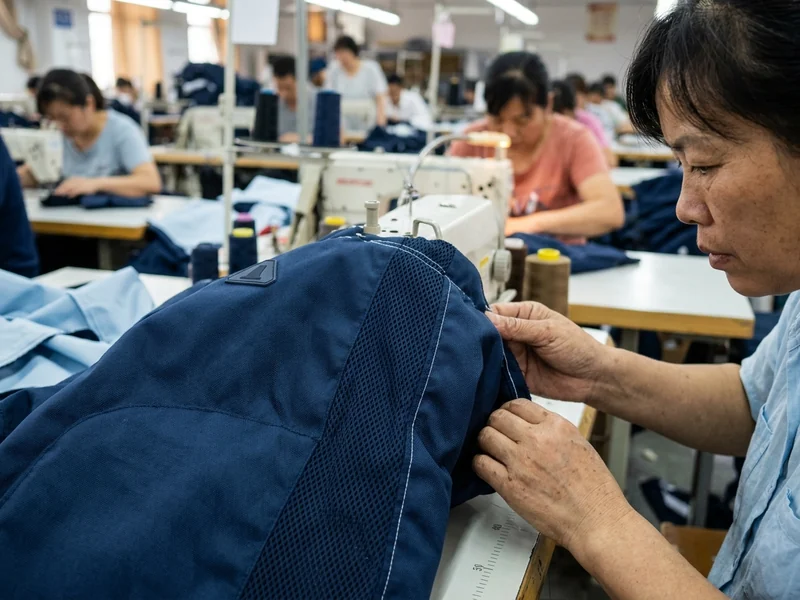 Mesh side insert running down the outseam of a hockey pant shell, dyed to continue the body colorway