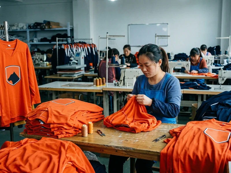 Hockey practice shells in a bright orange group color worn at a training session