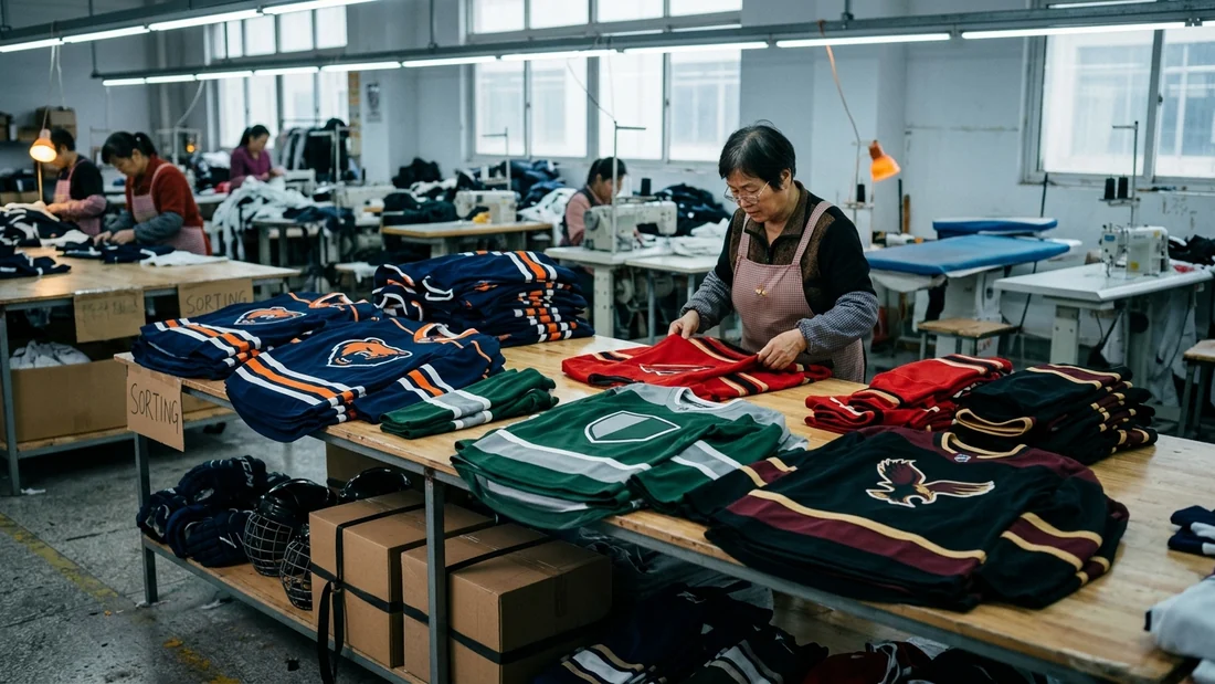 A season-start set — the whole training layer staged for dispatch, sorted by squad colorway