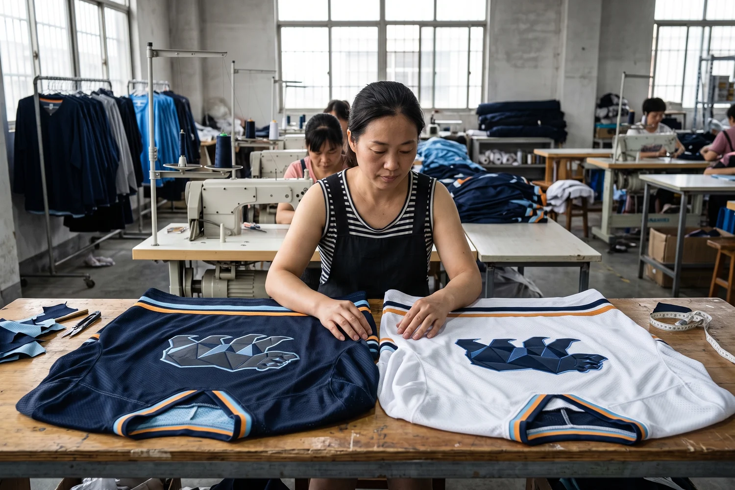 Two colorways of one reversible build — a dark side and a light side of the same garment