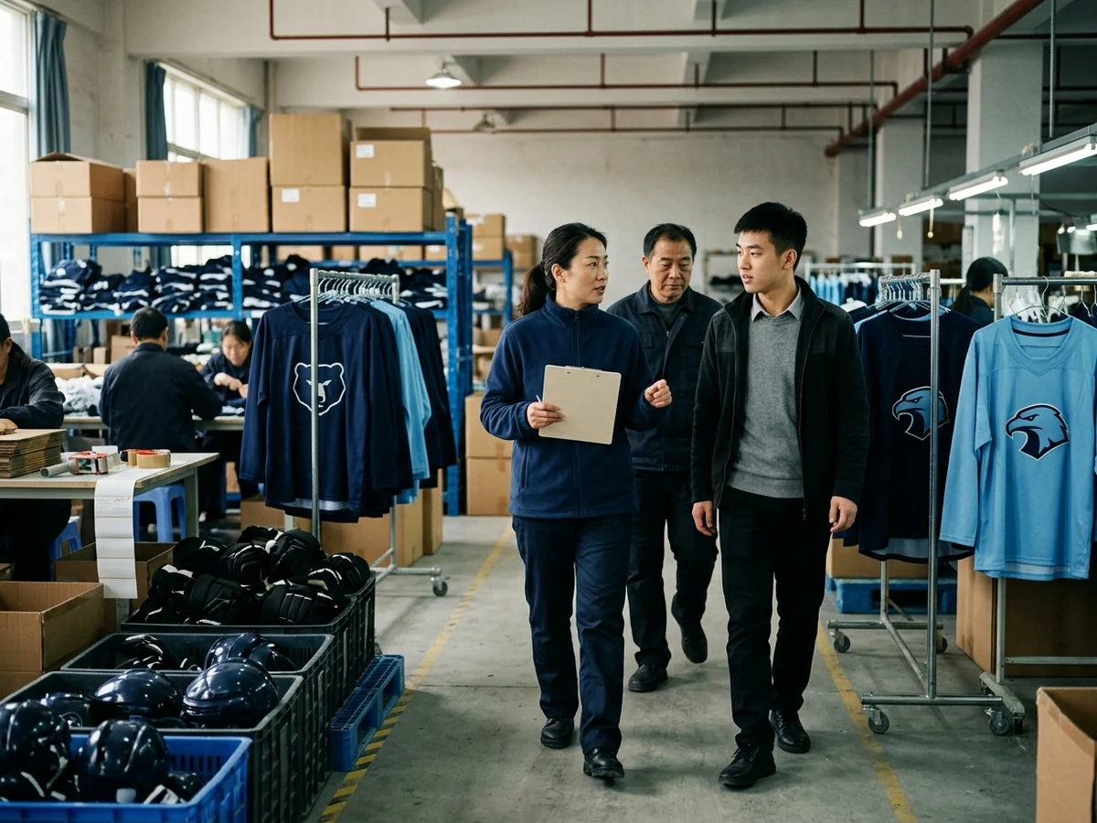 The account team walking the packing floor where kit consignments are staged by team