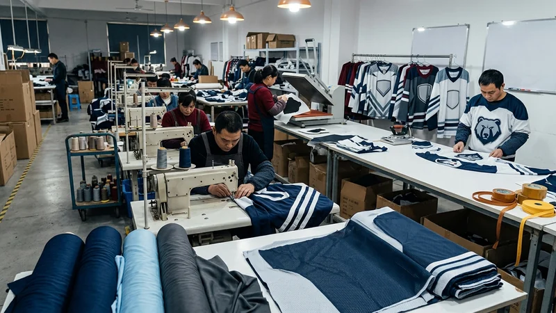 Custom hockey jerseys — the method-selection view for a whole jersey program